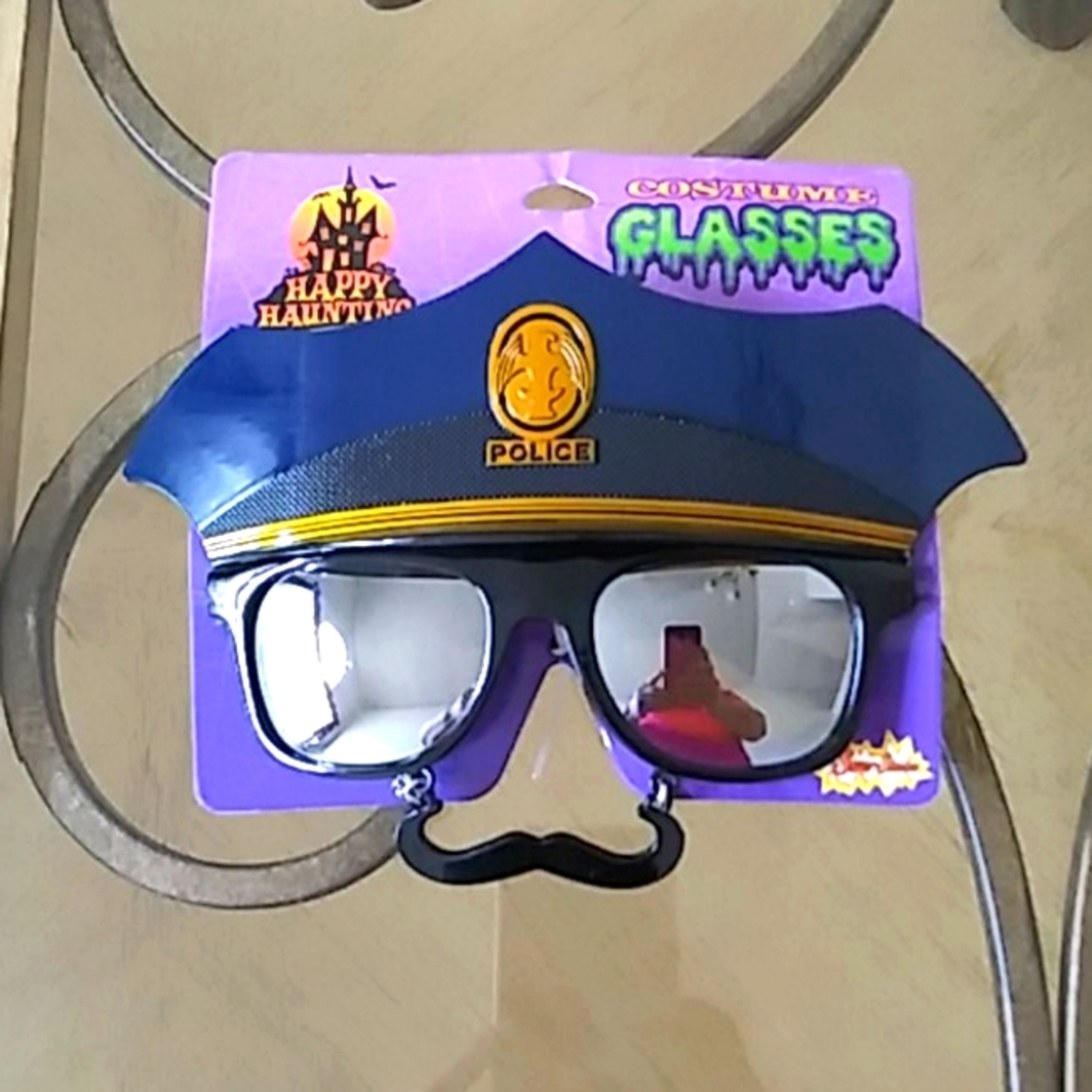 Happy Haunting Police Costume Glasses